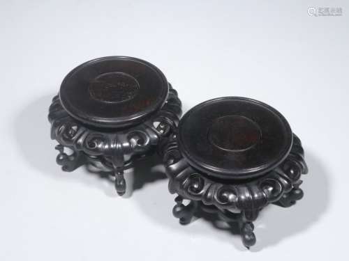 Pair of Chinese Zitan Wood Stands