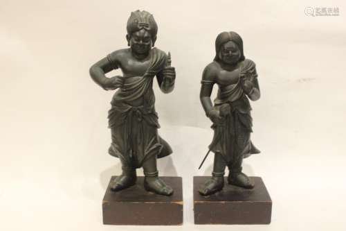 Two Asian Bronze Standing Figurine