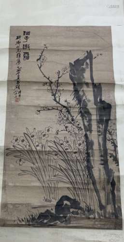 Late Qing Dynasty stone ink painting(wu changshuo)