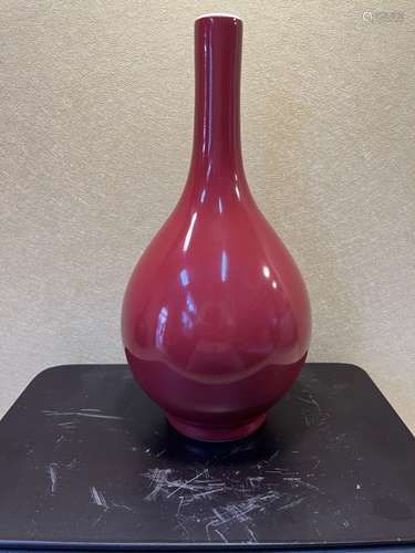 Chinese Red Glazed Porcelain Vase,Mark