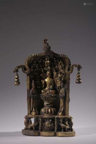 Qing Chinese Gilt Bronze Buddha