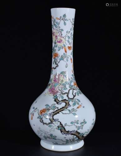 Chinese Famille Rose Porcelain Vase,Mark