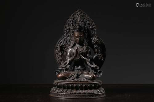 Chinese Bronze Four Arms Guanyin,Mark