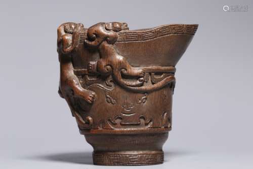 Chinese Bamboo Carved Vessel