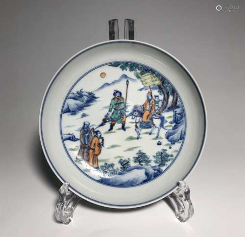 Chinese Doucai Porcelain Plate,Mark