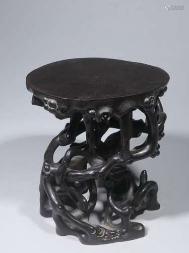 Chinese Zitan Wood  Carved Stand