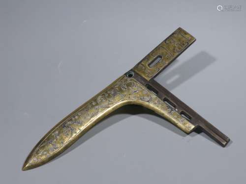 Chinese Gilt Bronze Spear
