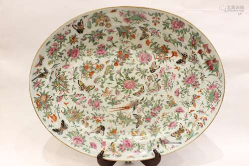 Large Chinese Famille Rose Porcelain Charger