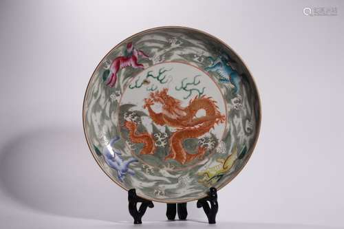 Chinese Famille Rose Porcelain Plate,Mark