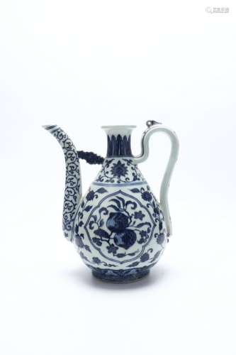 Ming Dynasty Blue And White Porcelain Ewer, China