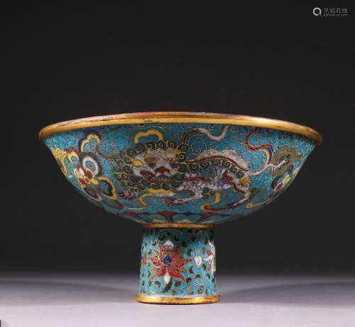Ming Dynasty Cloisonne Stem Dish , China
