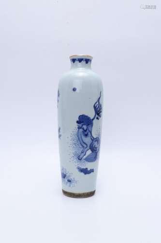 Chongzhen Period Blue And White Porcelain Bottle , China