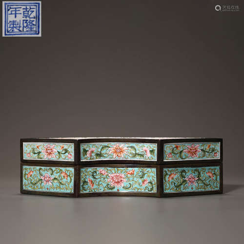 Qing Dynasty Handmaid powder box painting enamel