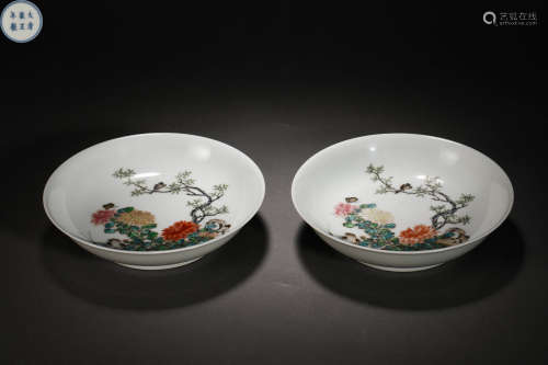 Qing Dynasty Pastel Flower Plate