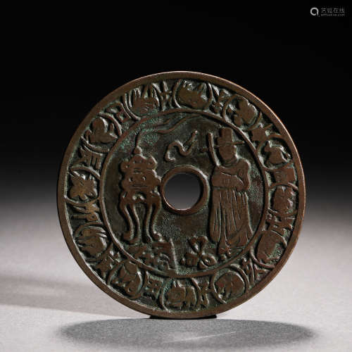 Song dynasty bronze figure engraved coin