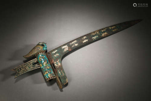 Han Dynasty Wrong Golden Beast Head Sword Ornament