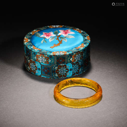 Qing Dynasty yellow crystal bracelet