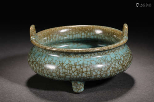 Song Dynasty Jun Kiln Porcelain Incense Burner