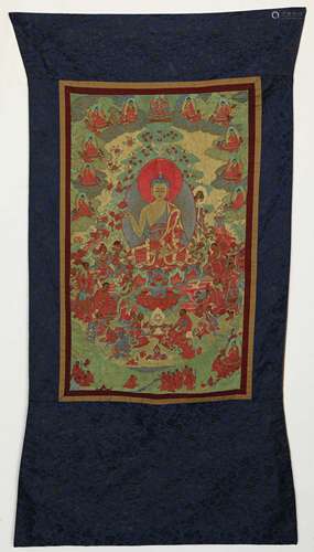 Qing Dynasty Embroidered Sakyamuni Statue