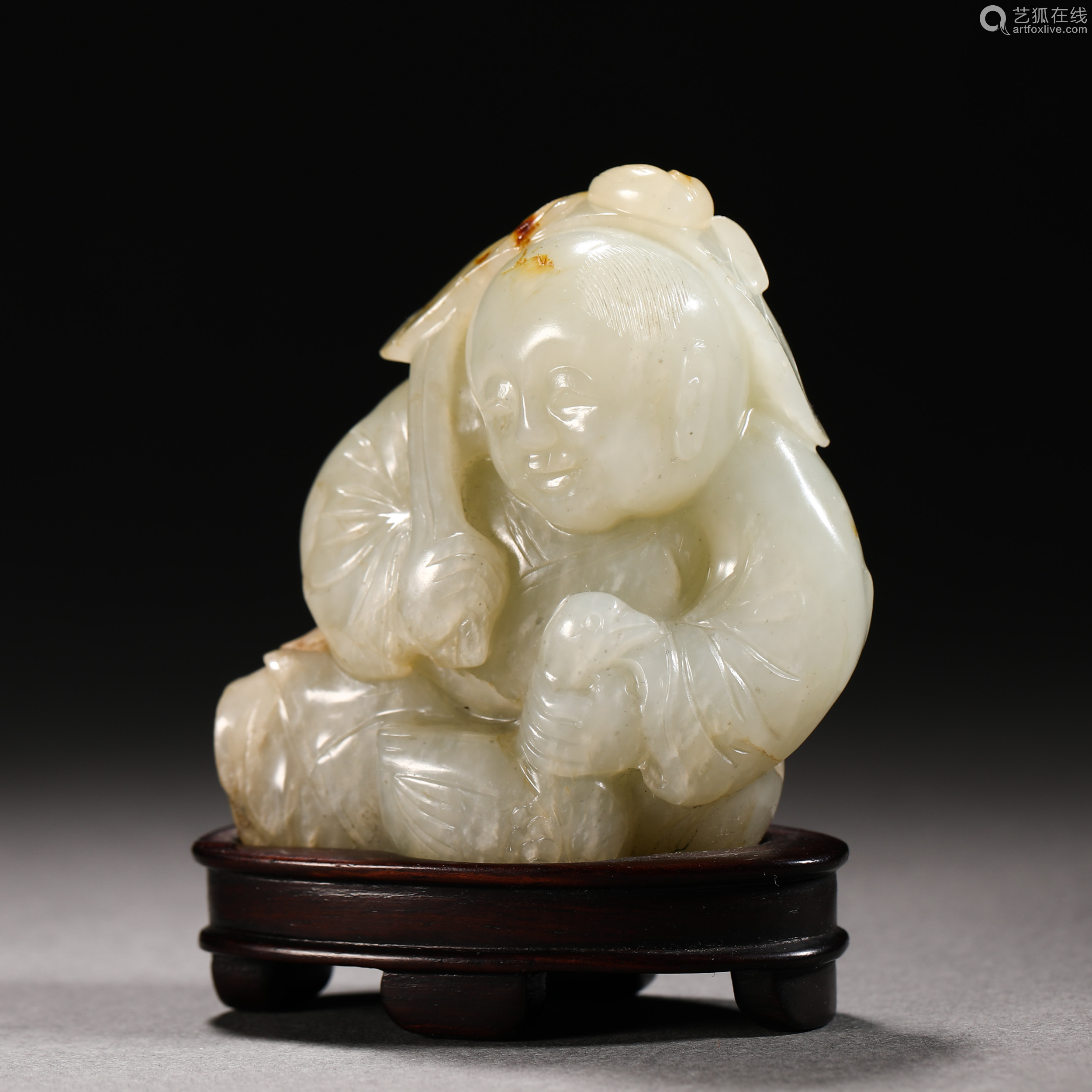 Qing Dynasty Hetian Jade Boy