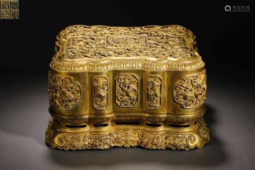 Qing dynasty gilt beast pattern box