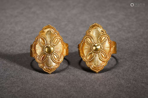 Qing Dynasty Gold Flower Ring