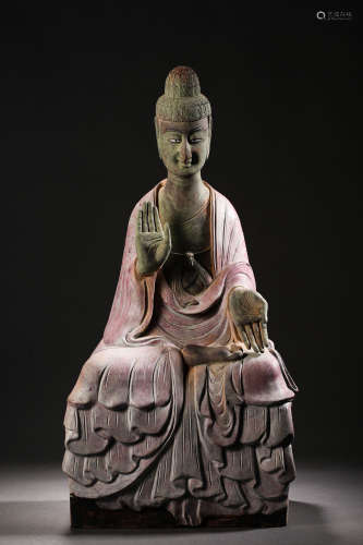 Han Dynasty Pottery Sakyamuni Buddha Statue