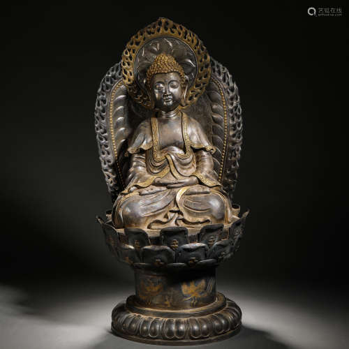 Ming Dynasty Gilt Silver Shakyamuni Buddha Statue