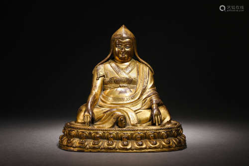 Gilt statue of Tsongkhapa