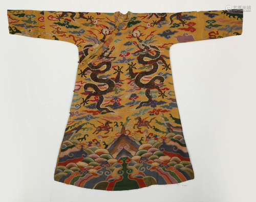 Qing Dynasty  Kesi Dragon Robe with Dragon Patterns