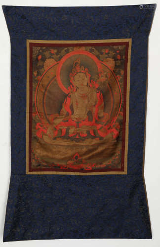 Qing Dynasty Embroidered Tara Statue