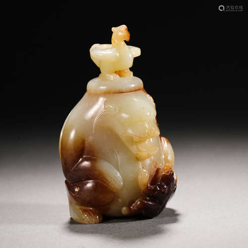 Han dynasty Hetian jade beast head aromatherapy