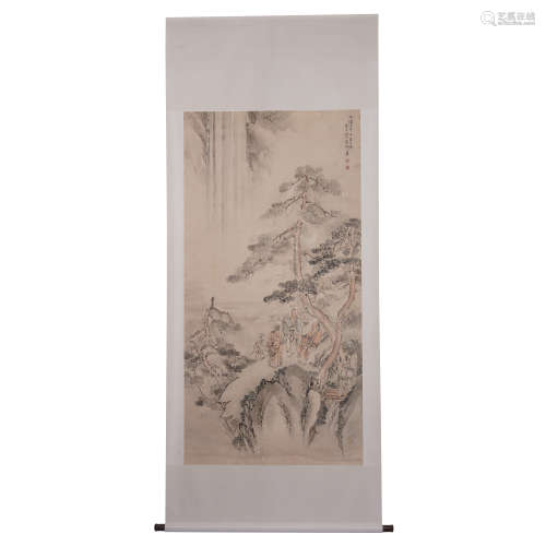 A CHINESE PAINTING SCHOLAR'S HANGING SCROLL SIGNED NITIAN