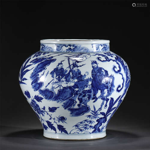 A BLUE AND WHITE PORCELAIN JAR,YUAN