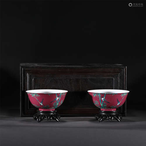 A PAIR OF FAMILLE ROSE PORCELAIN BOWLS,YONGZHENG