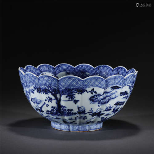 A BLUE AND WHITE PORCELAIN BOWL,XUANDE