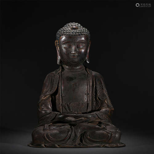 A BRONZE FIGURE OF BUDDHA STATUE,MING