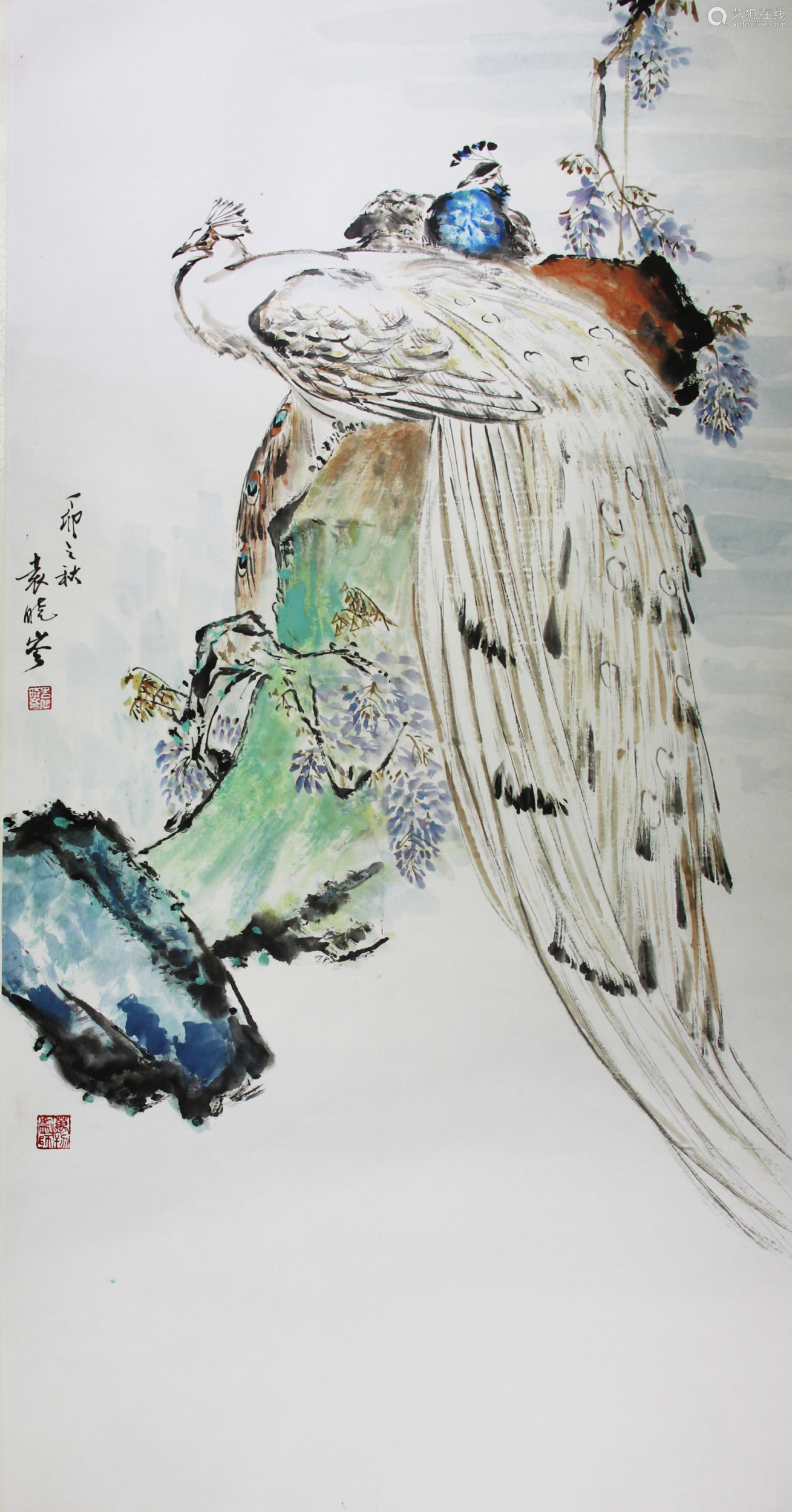 Chinese ink painting,
Yuan Xiaoqin's picture of peacock