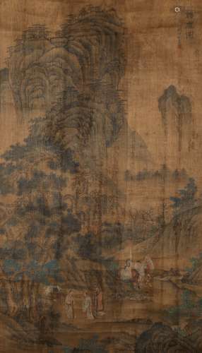 Chinese ink painting,
Qian HuaiCheng's Landscape and Figure ...
