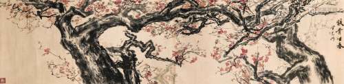 Chinese ink painting,
Chen Juexian's pictures of old plum