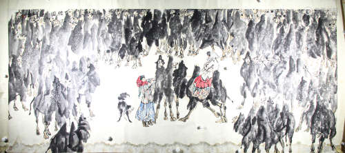 Chinese ink painting,
The camel figure