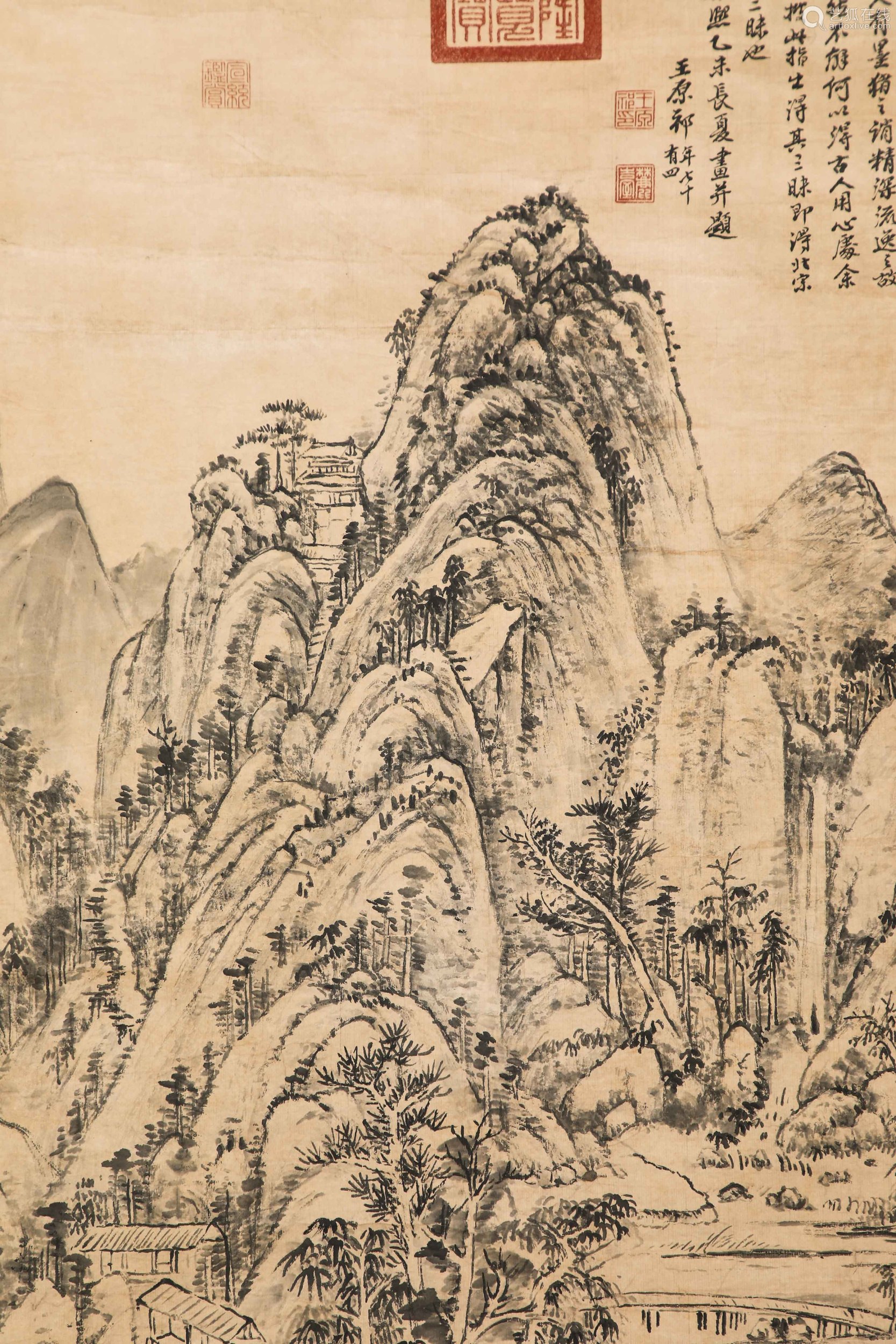 Chinese ink painting,
Wang Yuanqi's landscape paintings