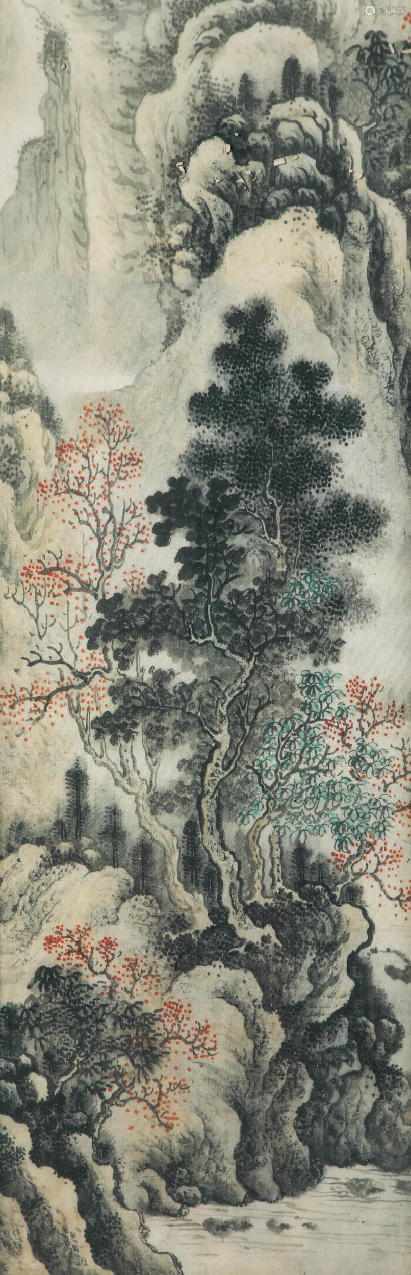 Chinese ink painting,
Zhang Hongqian's Landscape Double Scen...
