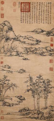 Chinese ink painting,
Ni Zan's 