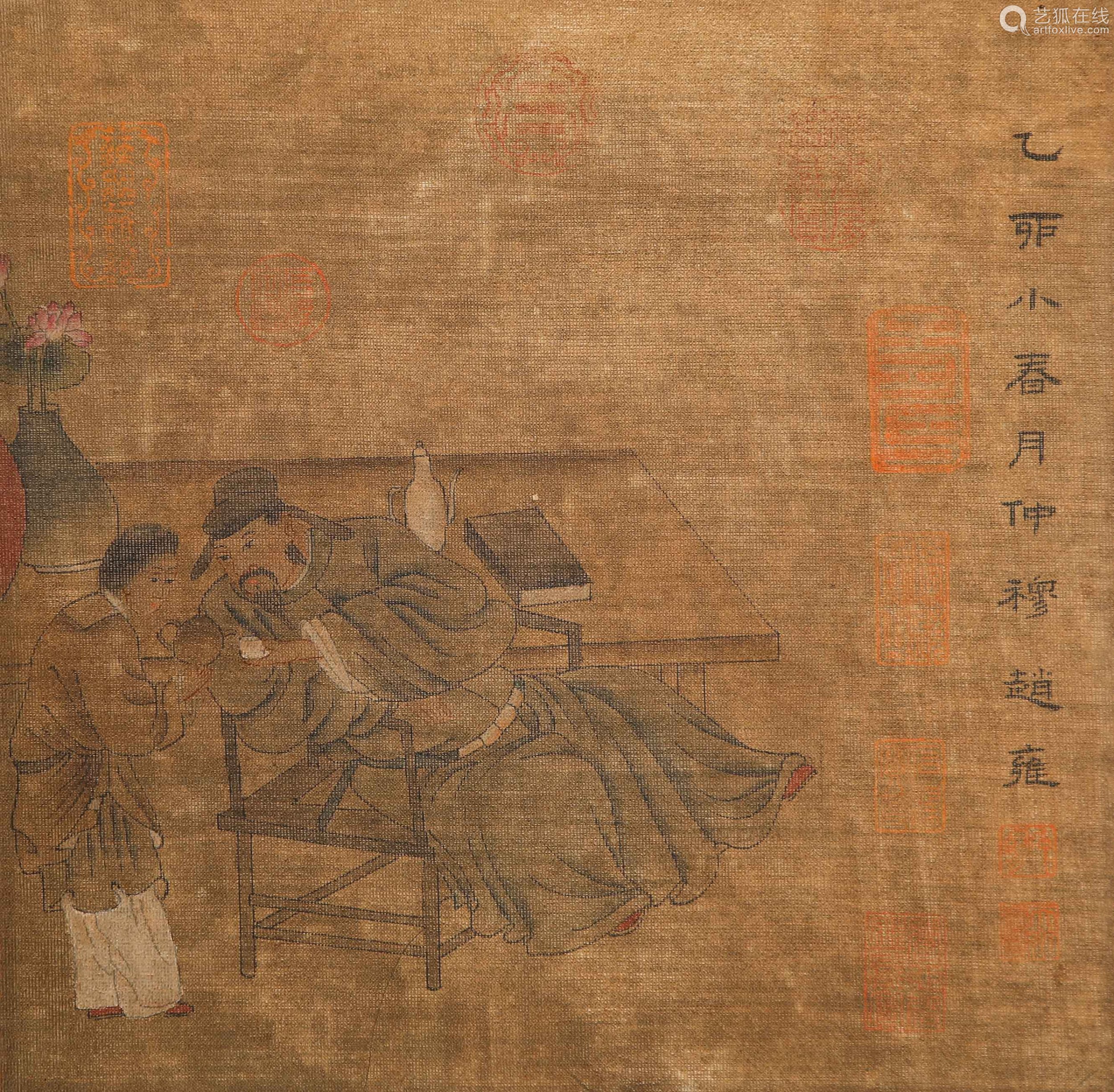 Chinese ink painting, 
Picture of Zhao Yong being drunk