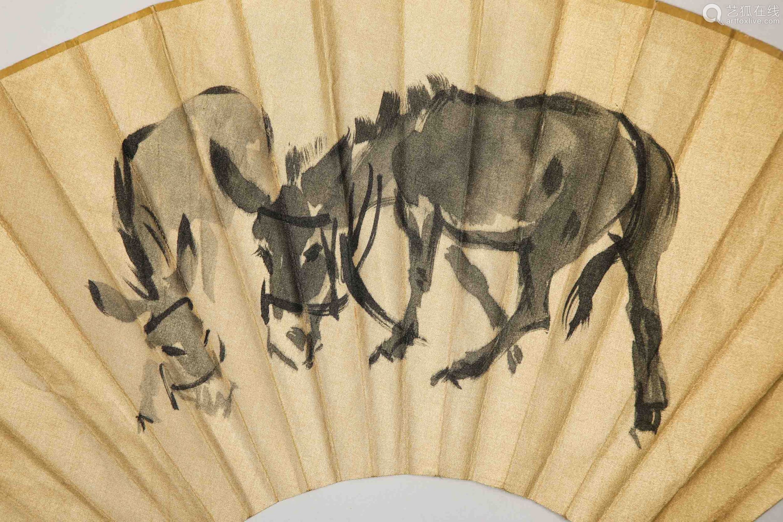 Chinese ink painting, 
Huang Zhou's donkey painting