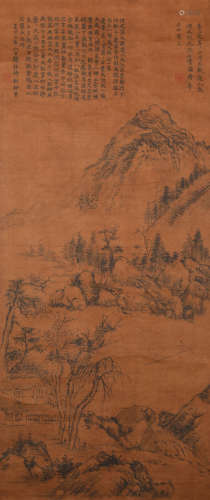 Chinese ink painting,
Huang Gongwang's landscape painting