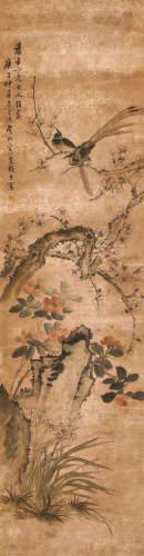 Chinese ink painting,
Zhang Xiong's flower and bird painting