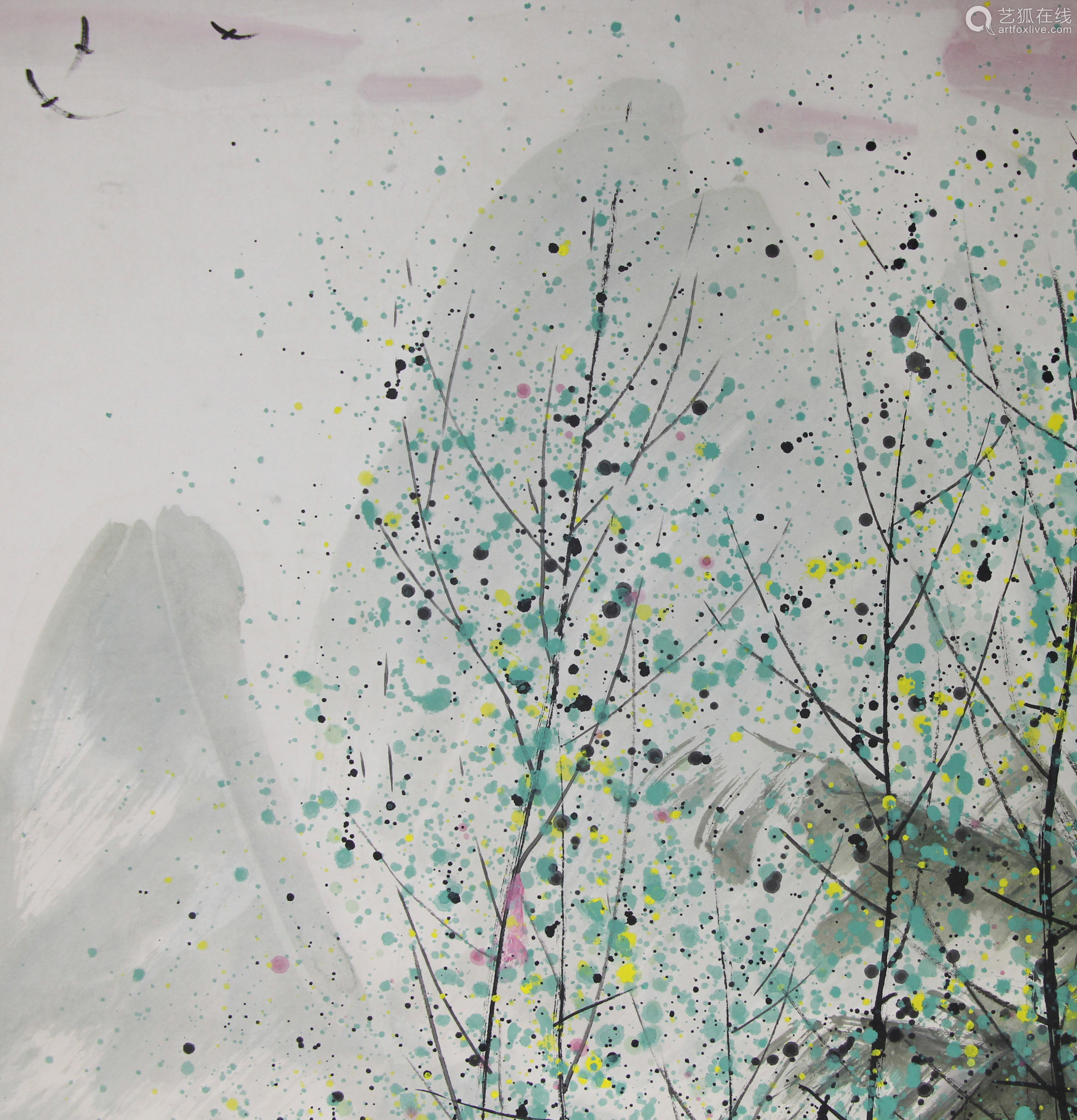 Chinese ink painting,
Wu Guanzhong's Ink and Wash Landscape ...