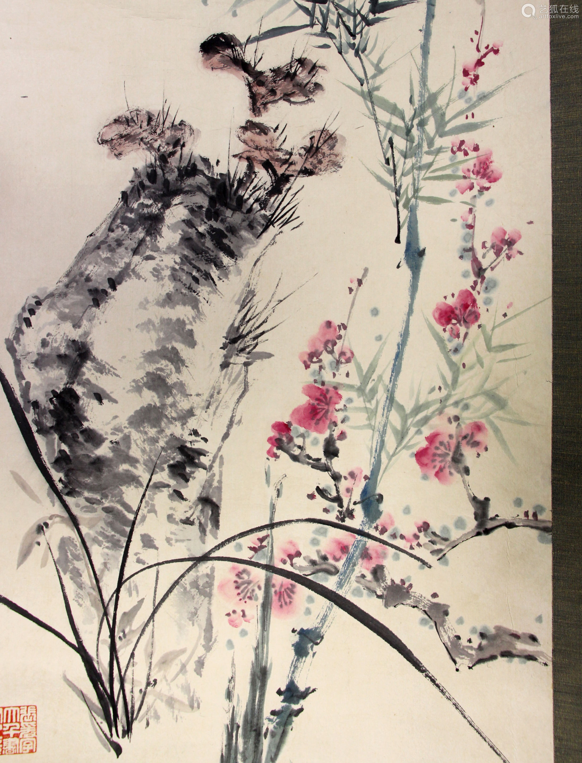 Chinese ink painting,
Zhang Daqian's flower paintings
